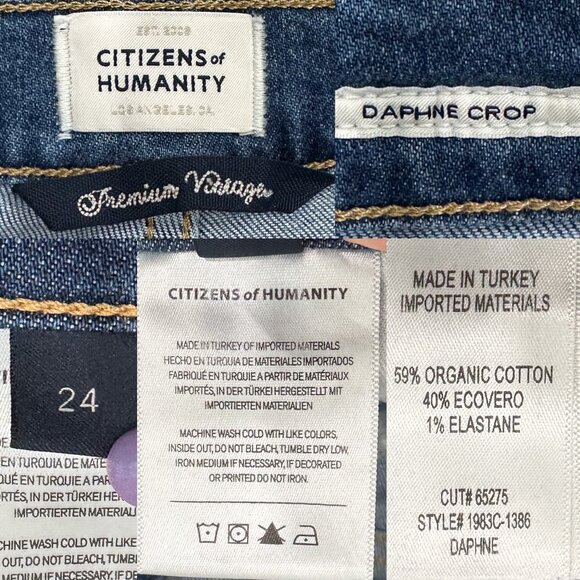 Citizens of Humanity Daphne Crop High Rise Stovepipe Jeans in Concord Size 24 - Picture 3 of 16